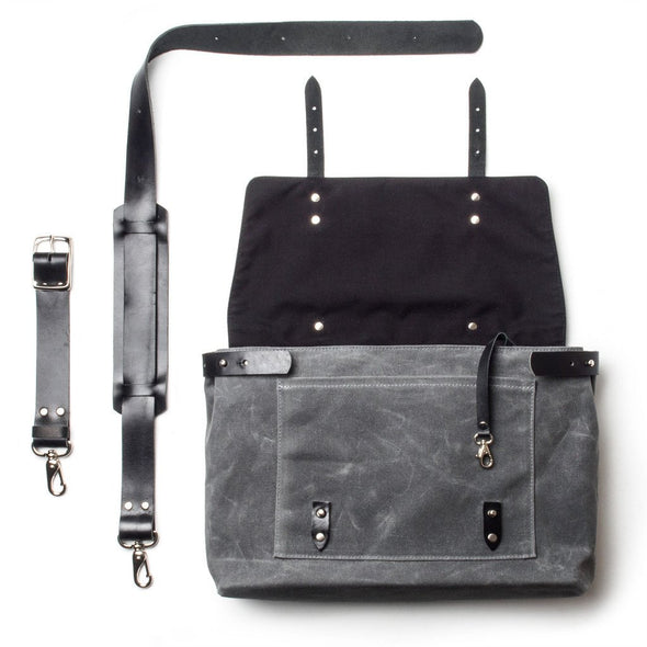 Waxed Canvas Messenger Bag Charcoal